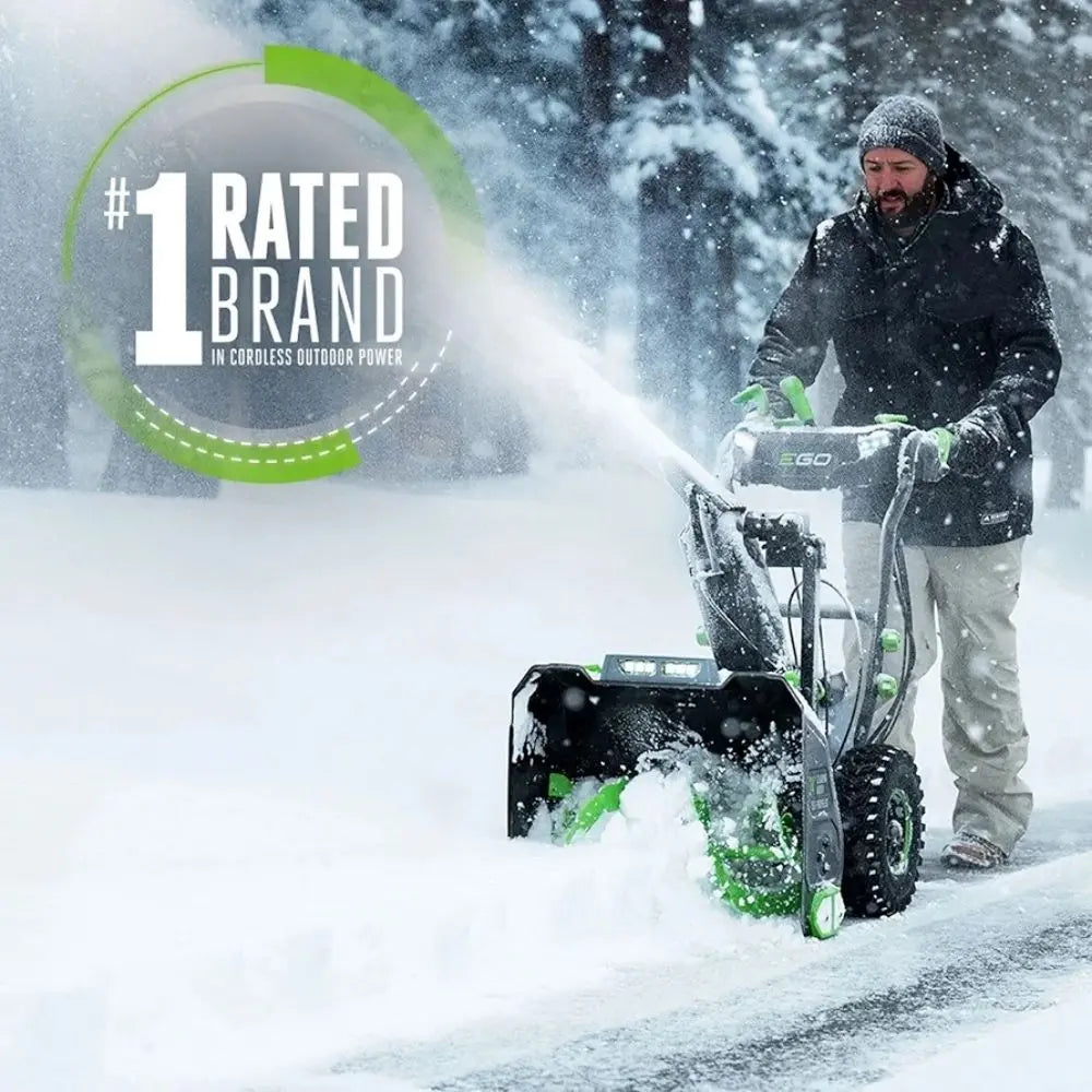 EGO POWER+ 21" Electric Snow Blower, Cordless Steel Auger, Includes 56V 5.0Ah Batteries and Dual Port Charger - SNT2112