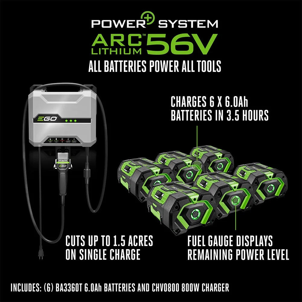 EGO Power+ TR4204 42-Inch Electric Riding Lawn Mower Tractor with 6 Batteries, Turbo Charger & 42” Deck