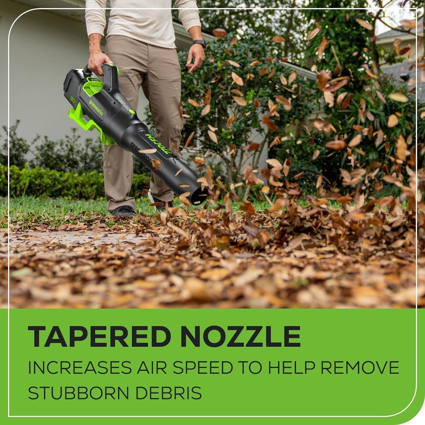 Greenworks 80V 770 CFM 180 MPH Cordless Leaf Blower with Battery & Charger