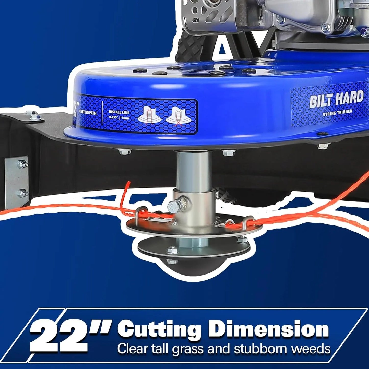 BILT HARD 170cc Walk-Behind String Trimmer 22" Gas Brush Cutter Mower