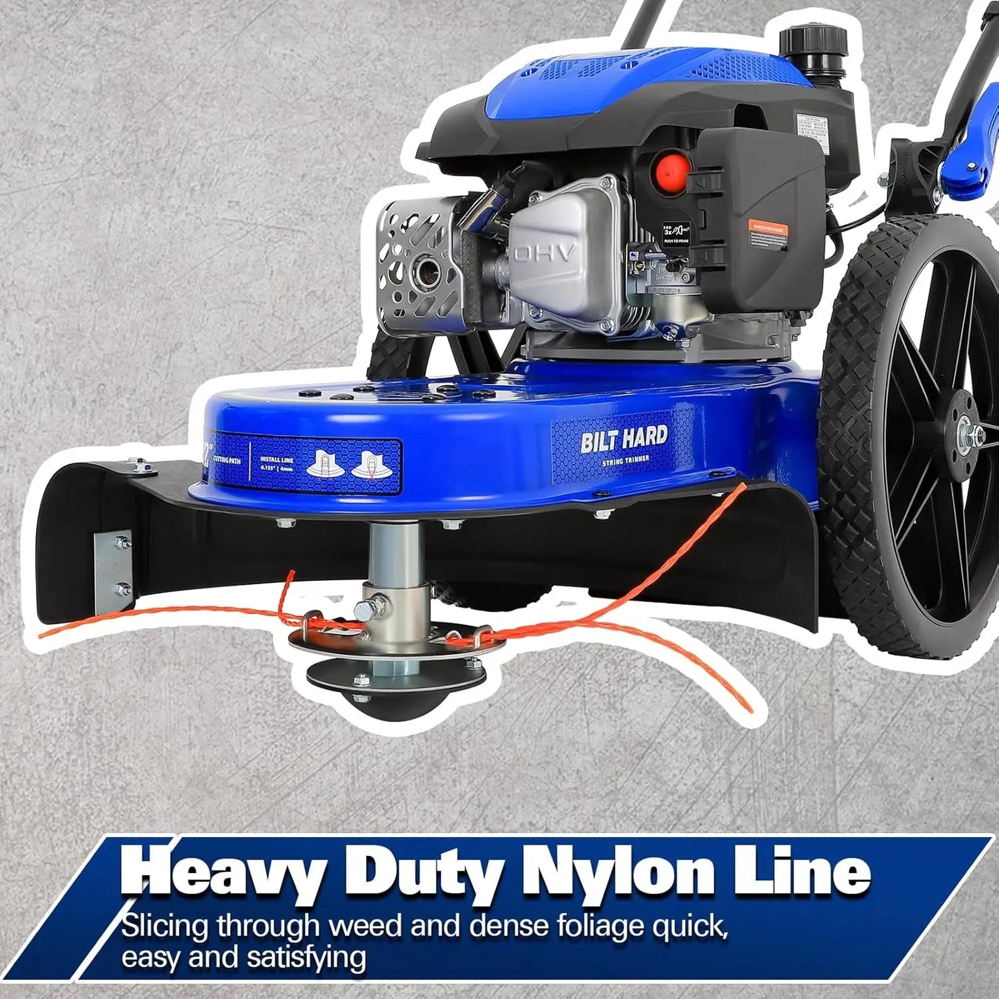 BILT HARD 170cc Walk-Behind String Trimmer 22" Gas Brush Cutter Mower