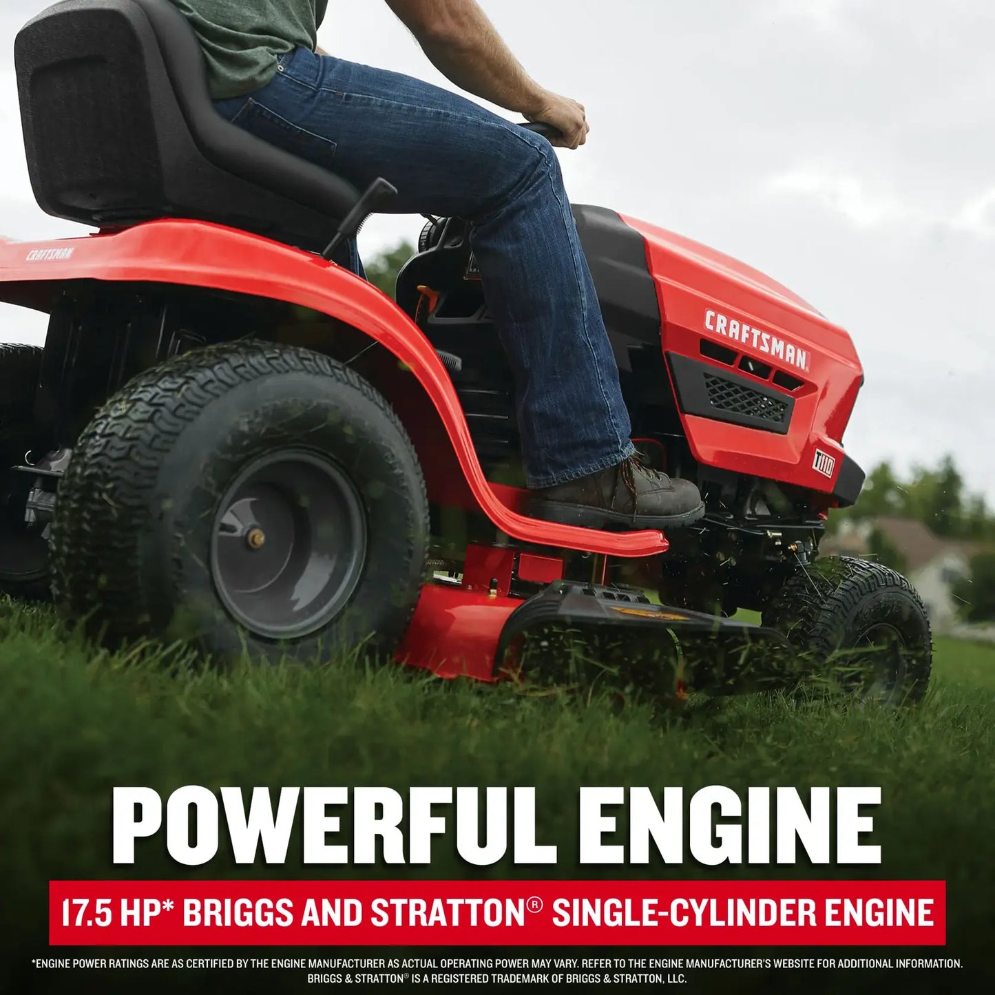 CRAFTSMAN 42-Inch 17.5 HP Gas Riding Lawn Mower with 7-Speed Gear Drive & Steel Deck