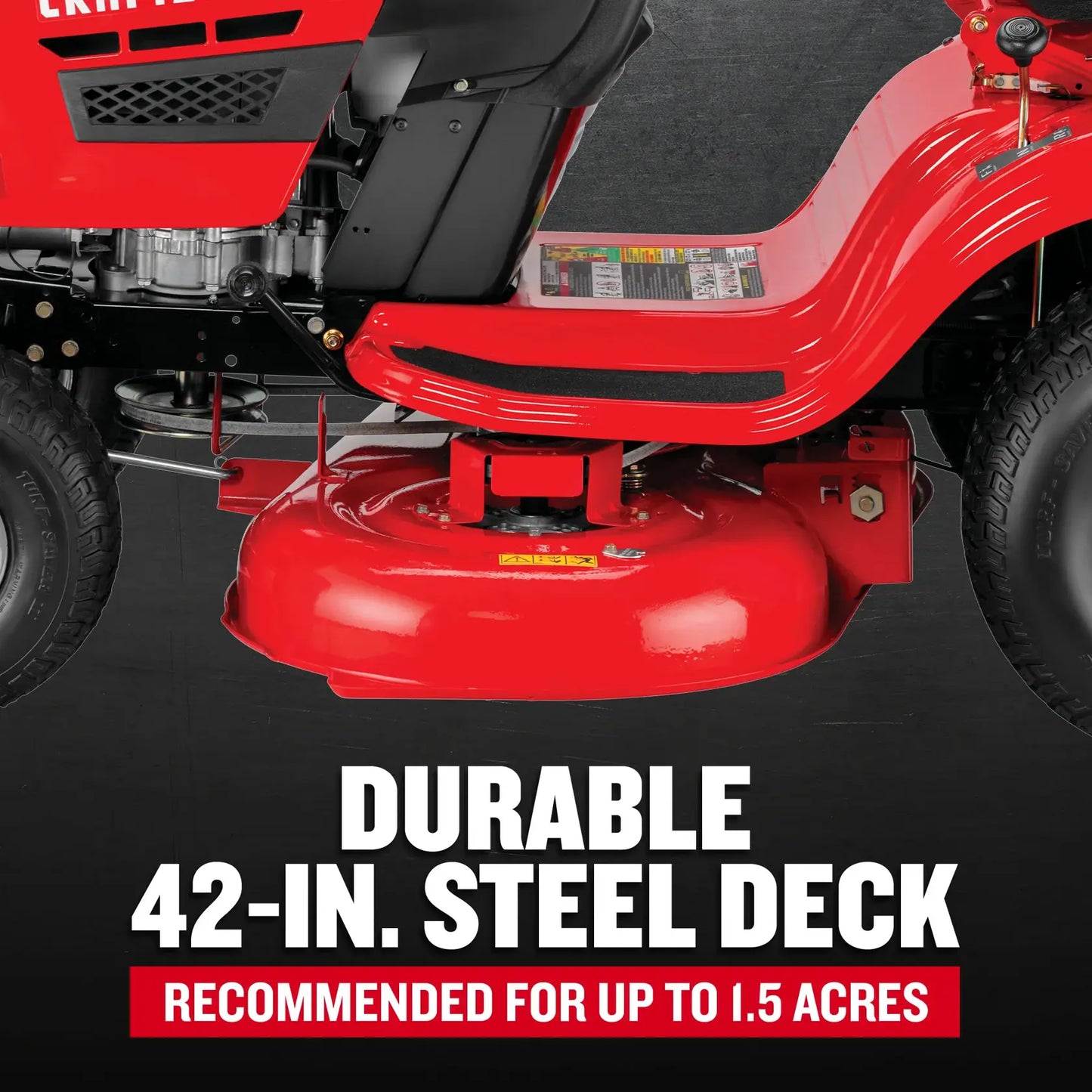 CRAFTSMAN 42-Inch 17.5 HP Gas Riding Lawn Mower with 7-Speed Gear Drive & Steel Deck