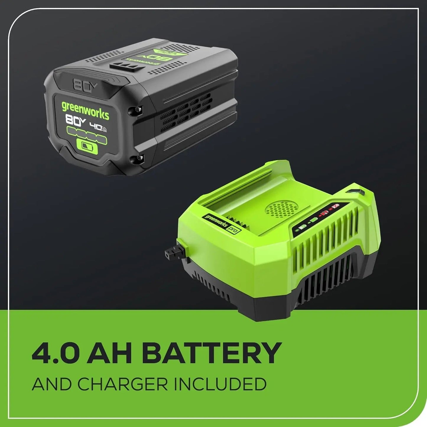 Greenworks 80V 21" Brushless Self-Propelled Lawn Mower w/ 4.0Ah Battery & Rapid Charger