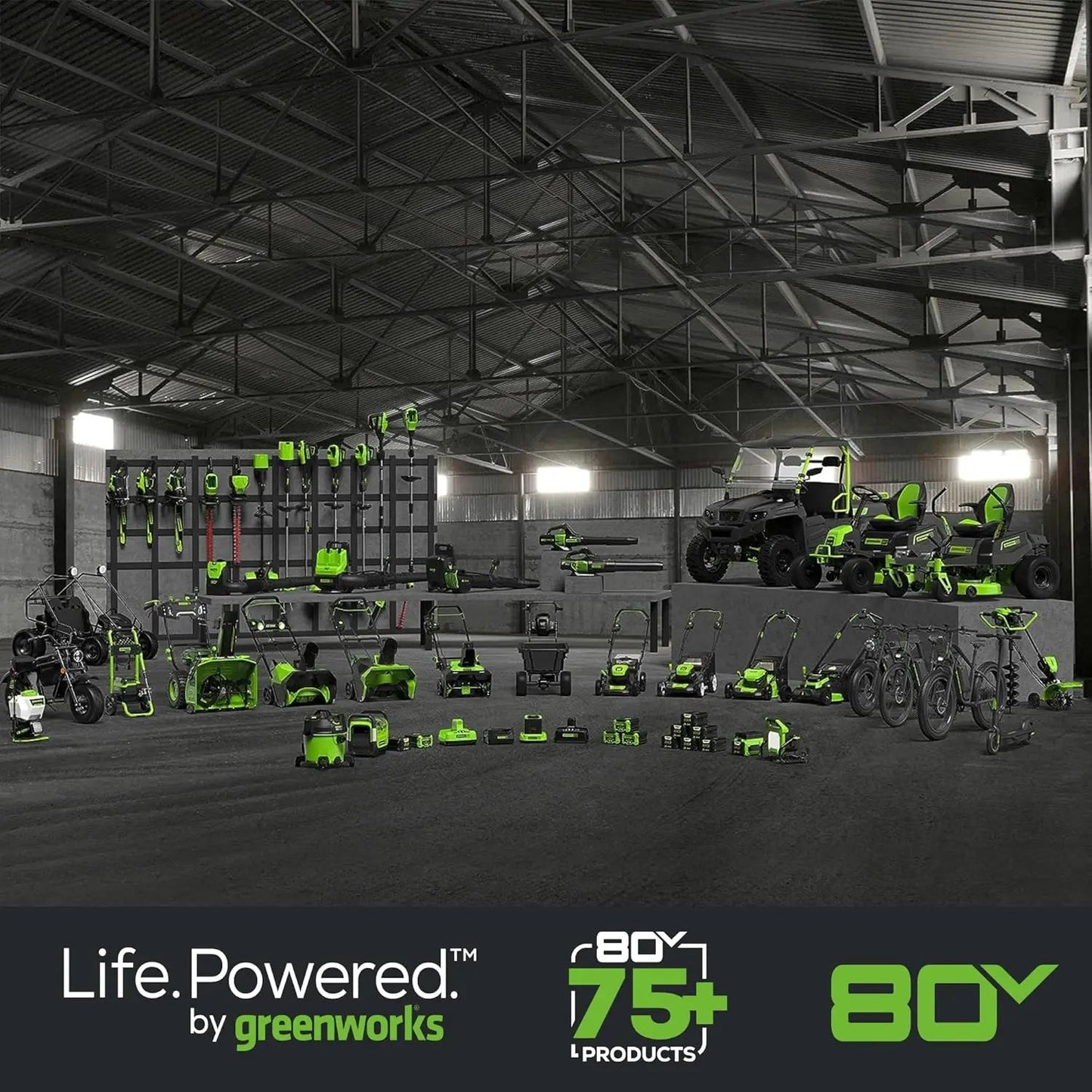 Greenworks 80V 21" Brushless Self-Propelled Lawn Mower w/ 4.0Ah Battery & Rapid Charger