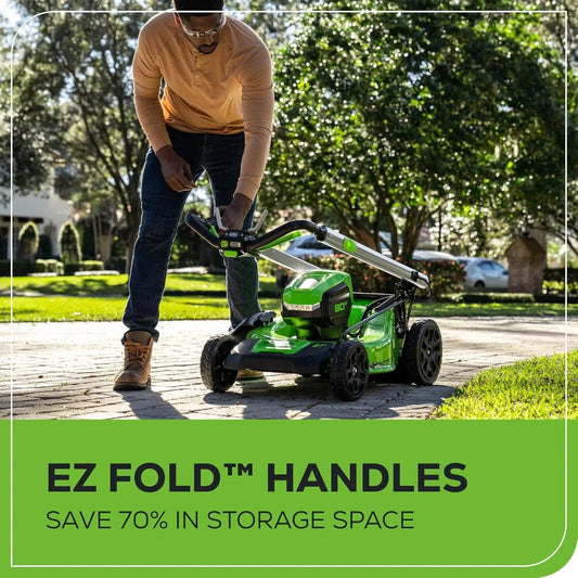 Greenworks 80V 21" Brushless Self-Propelled Lawn Mower w/ 4.0Ah Battery & Rapid Charger