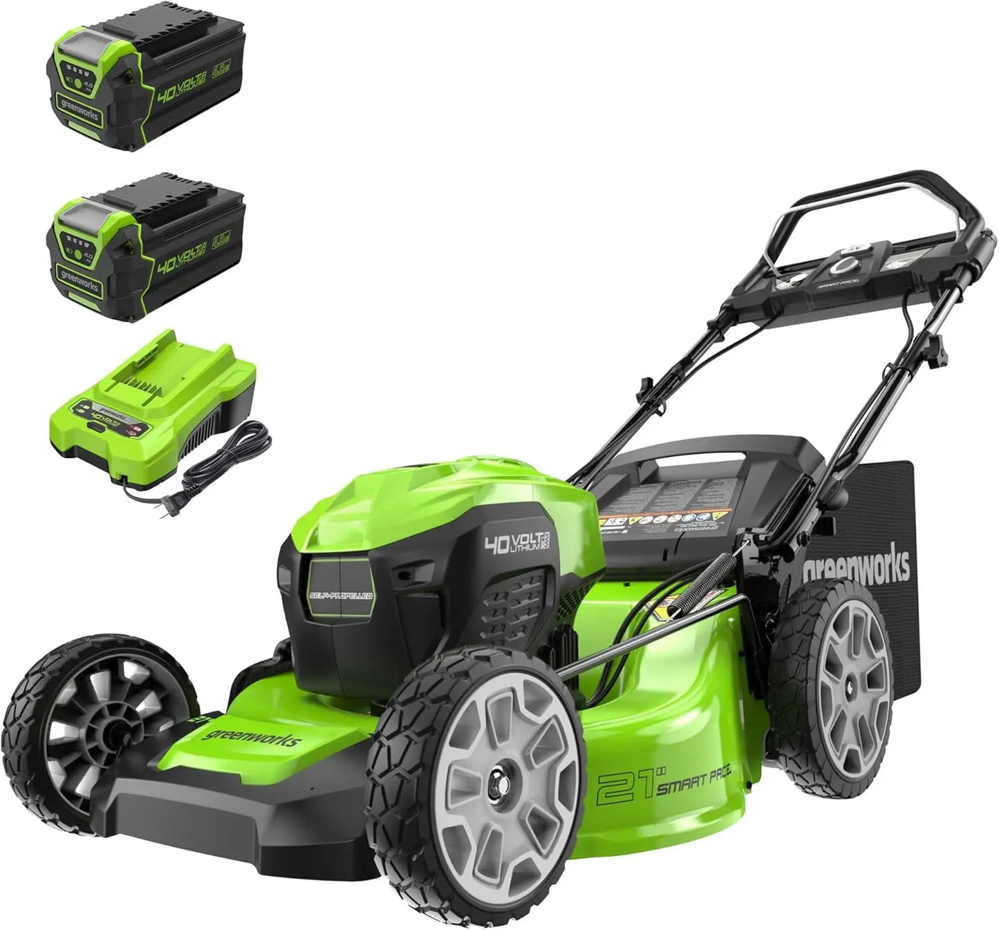 Greenworks 40V 21" Self-Propelled Cordless Mower w/ Dual 4.0Ah Batteries