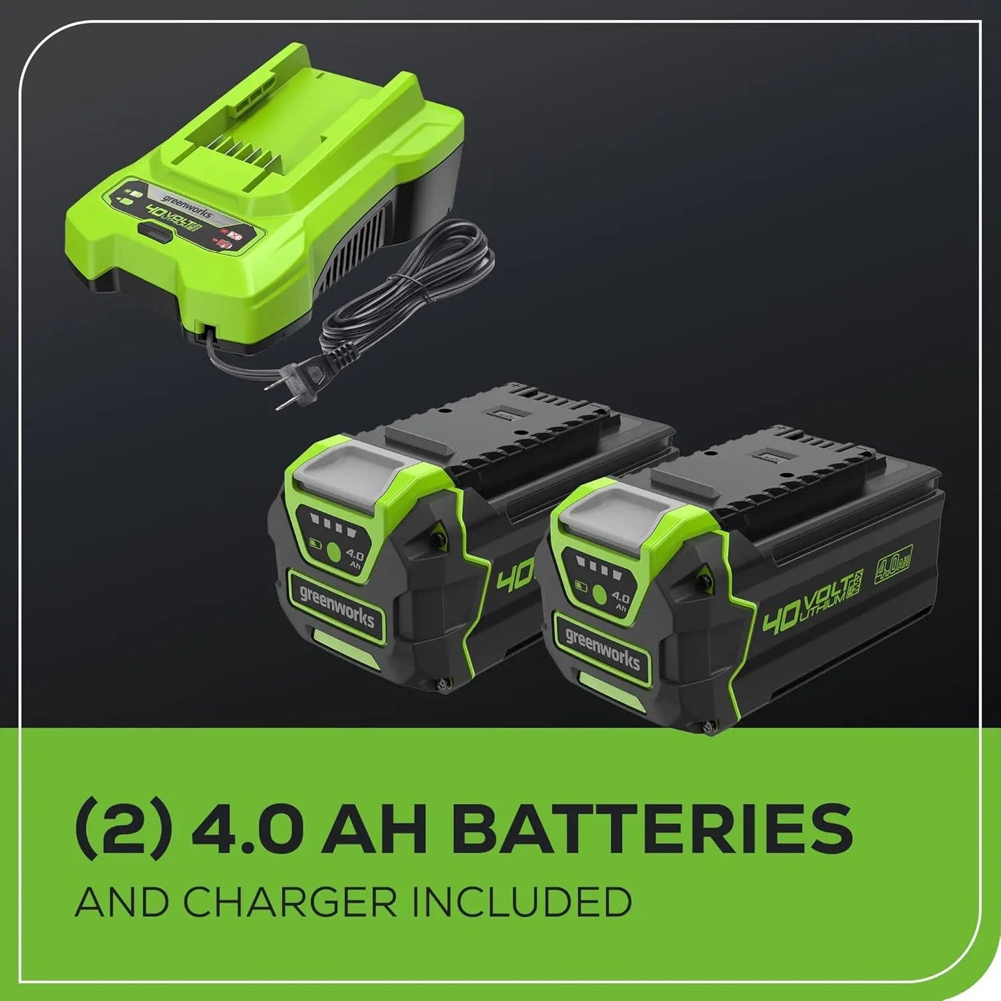 Greenworks 40V 21" Self-Propelled Cordless Mower w/ Dual 4.0Ah Batteries