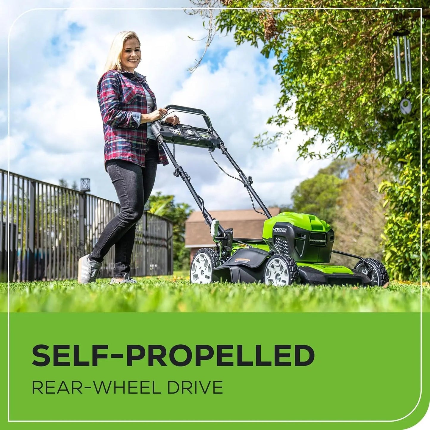 Greenworks 40V 21" Self-Propelled Cordless Mower w/ Dual 4.0Ah Batteries
