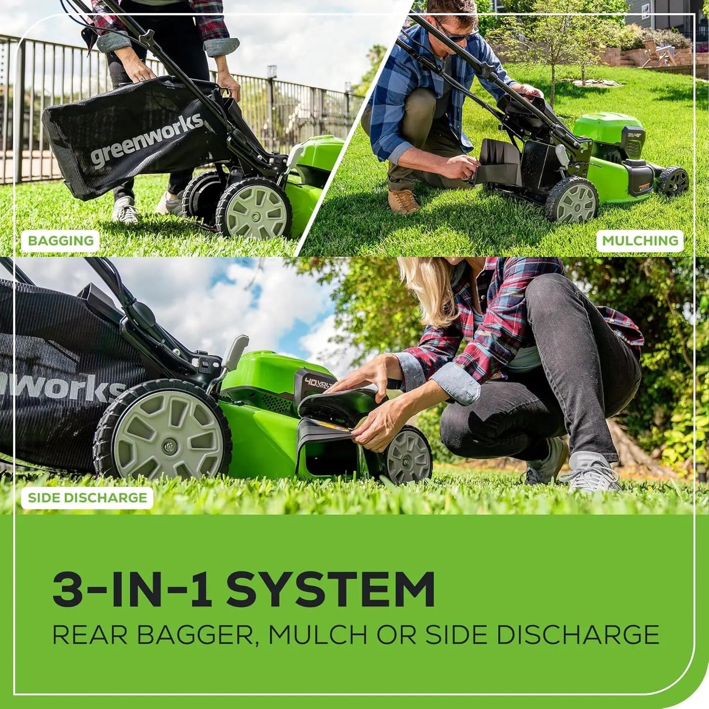 Greenworks 40V 21" Self-Propelled Cordless Mower w/ Dual 4.0Ah Batteries