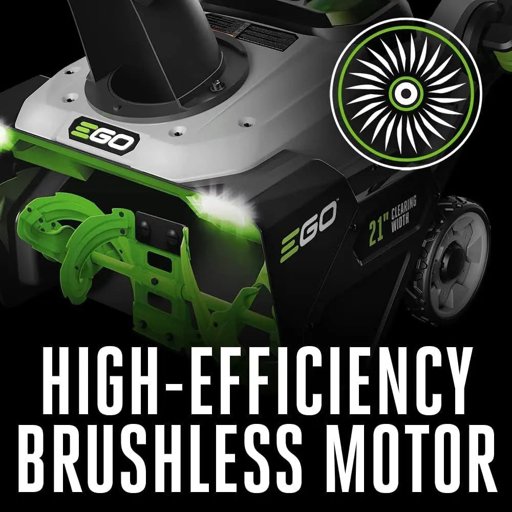 EGO POWER+ 21" Electric Snow Blower, Cordless Steel Auger, Includes 56V 5.0Ah Batteries and Dual Port Charger - SNT2112