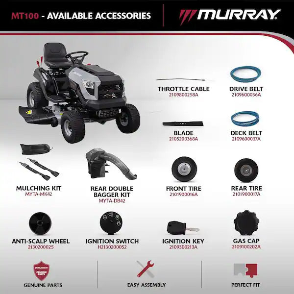 Murray MT100 42" Riding Lawn Tractor Gas 13.5 HP