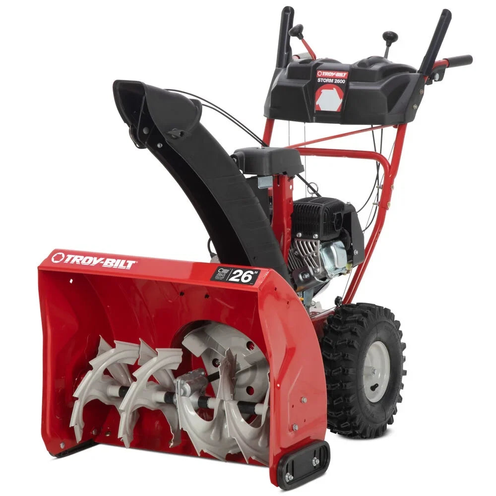 Troy-Bilt Storm 2600 26 Inch Two Stage Gas Snow Blower 208cc Electric Start Self Propelled Snow Thrower